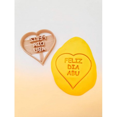 Cortante para Galletitas Corazón Feliz Dia Abu